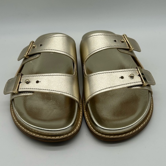Cole Haan Soft Gold Buckle Slide Sandals Women’s Size 9B NWT - Picture 5 of 9